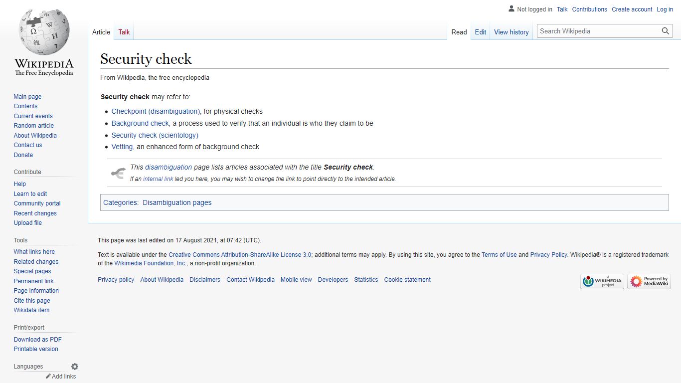 Security check - Wikipedia
